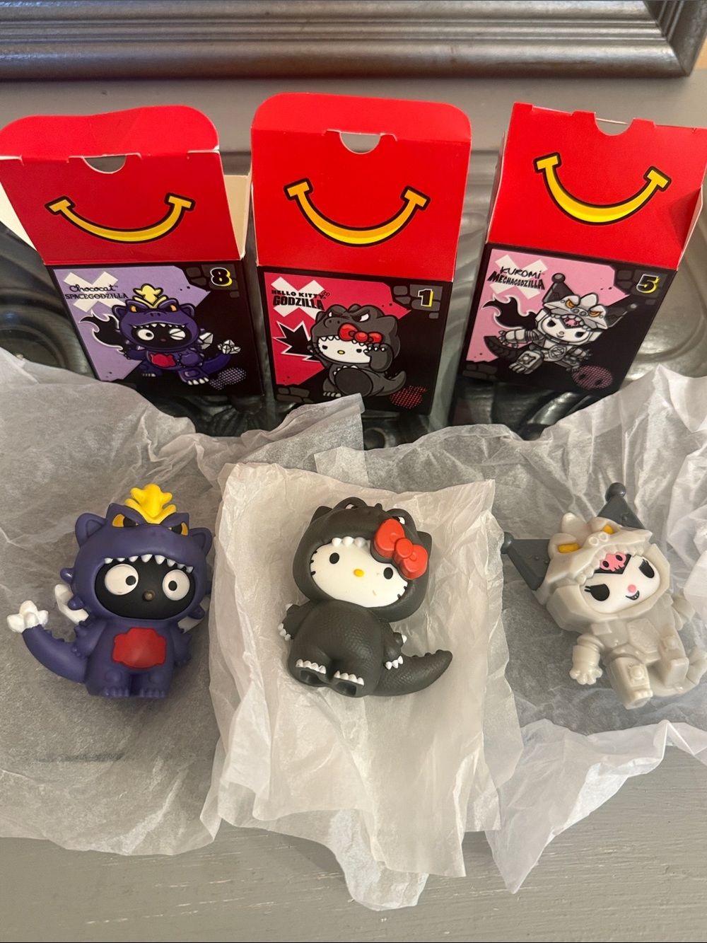 2026 Hello Kitty x Godzilla Happy Meal Toys Collectible Figures Chococat Kuromi